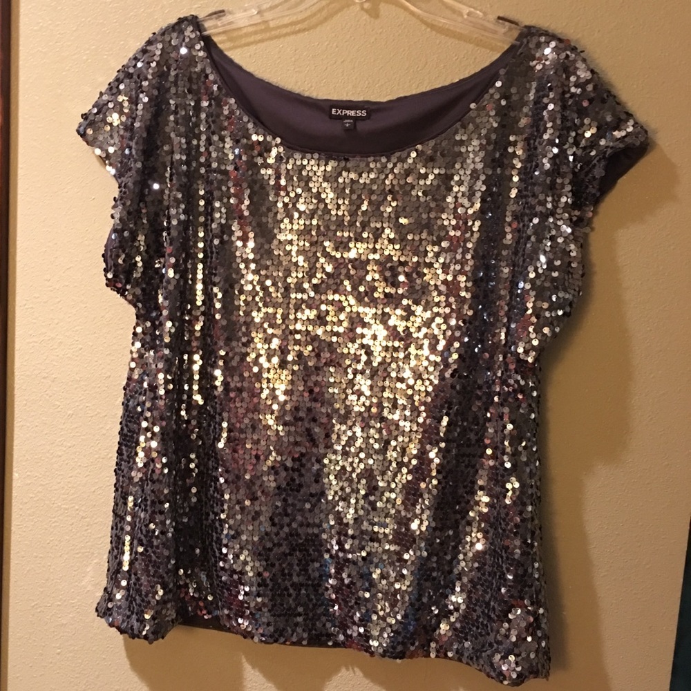 Express Sequin Night Out Top